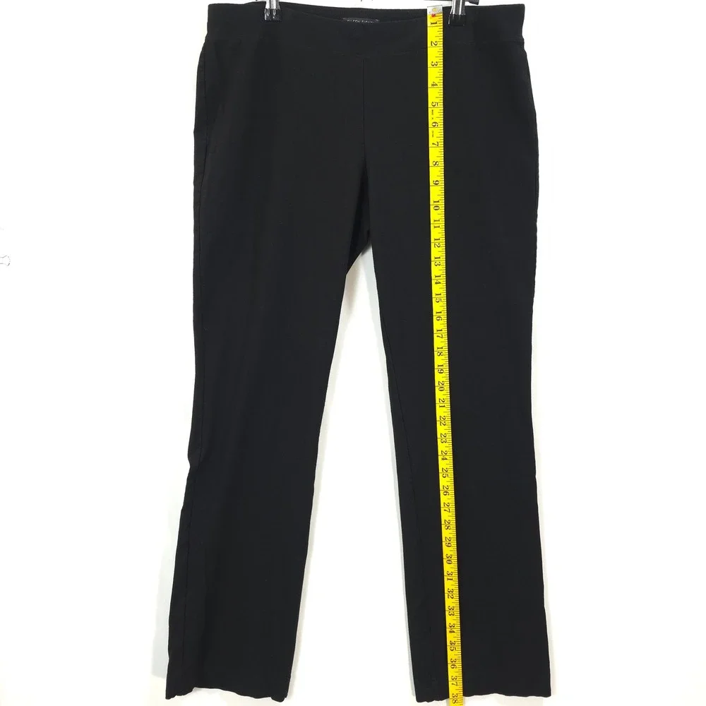 Eileen Fisher Crepe Pants Pull On Stretch Black Women M Minimalist Chic Travel